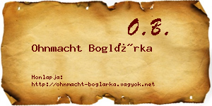 Ohnmacht Boglárka névjegykártya